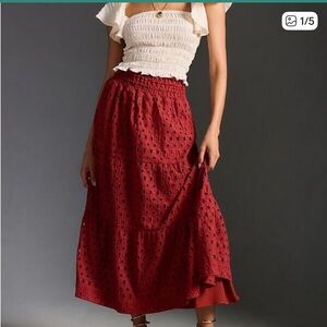 Anthropologie The Somerset Eyelet Maxi Skirt Women’s Medium